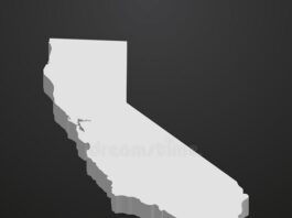 California State Map Gray Black Background D 85702430